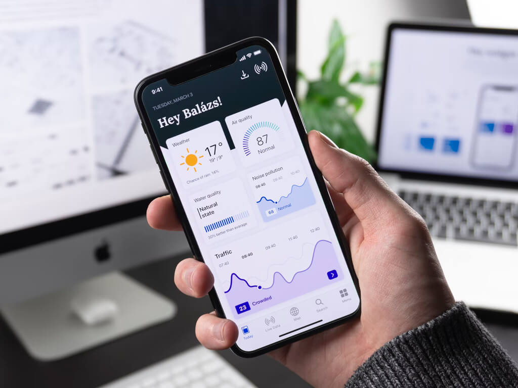 real mobile app interface for Android and iOS app development